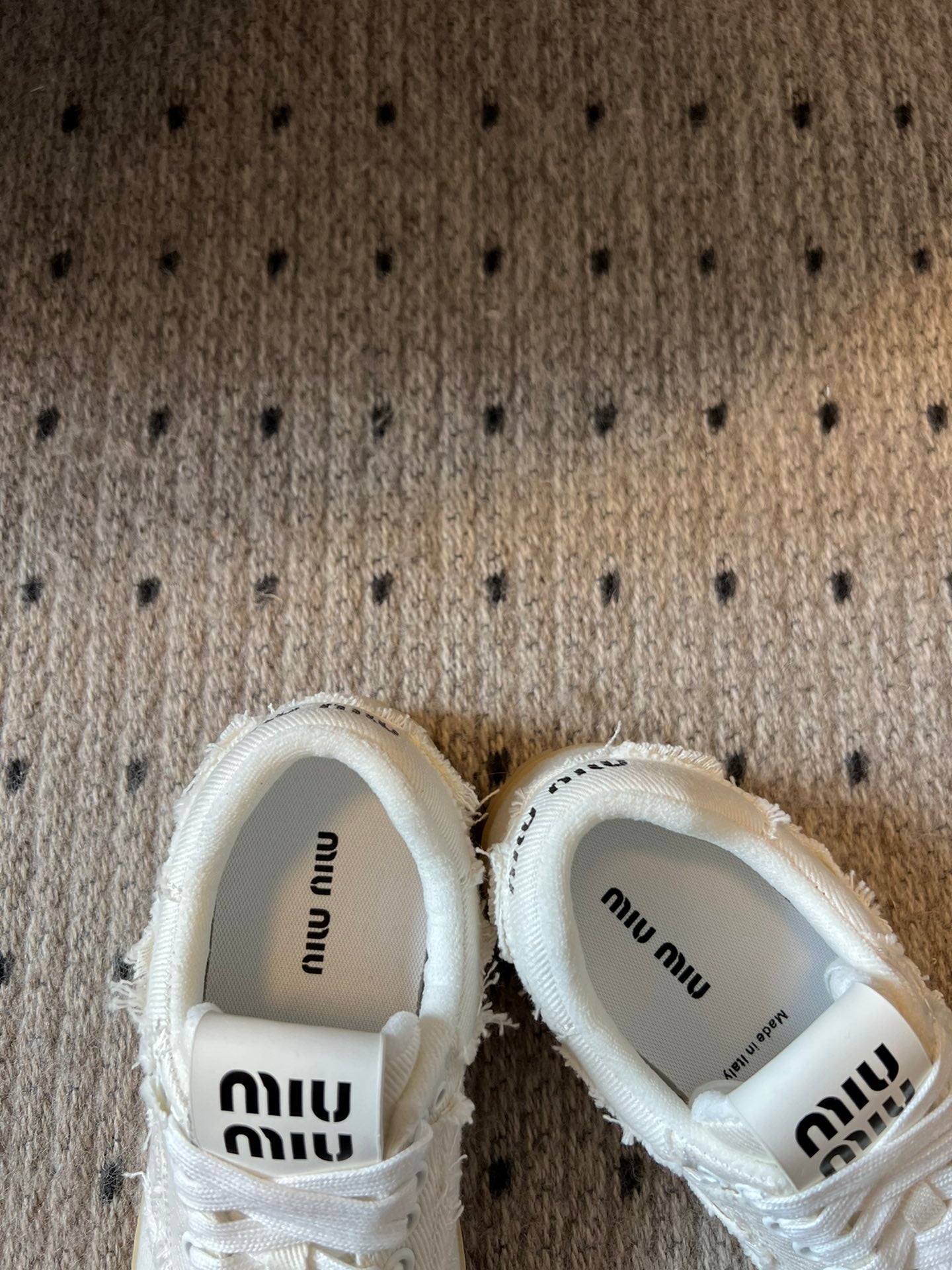 Miu Miu Denim Sneakers, White