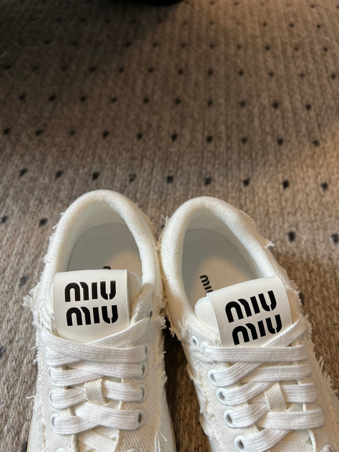 Miu Miu Denim Sneakers, White