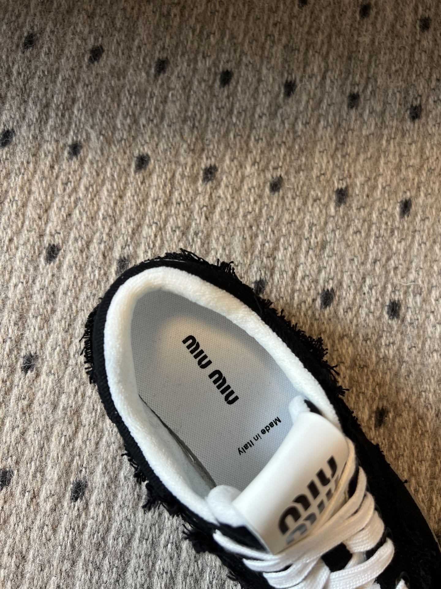 Miu Miu Denim Sneakers, Black