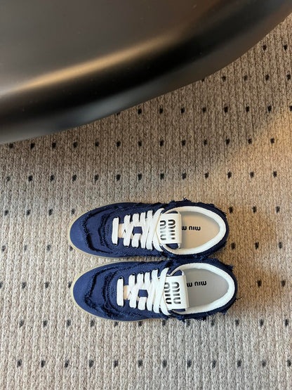 Miu Miu Denim Sneakers, Blue