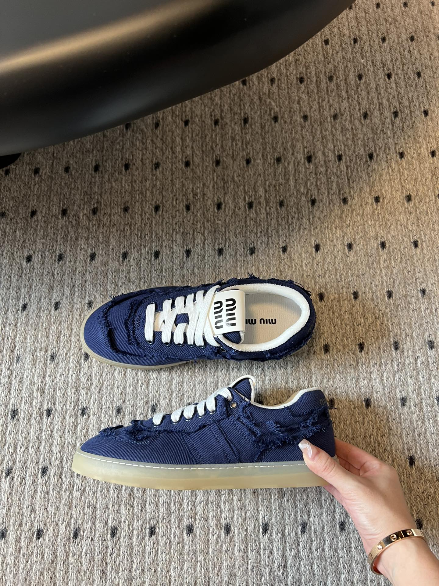 Miu Miu Denim Sneakers, Blue