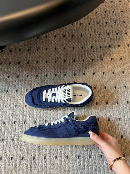 Miu Miu Denim Sneakers, Blue