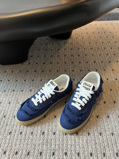 Miu Miu Denim Sneakers, Blue