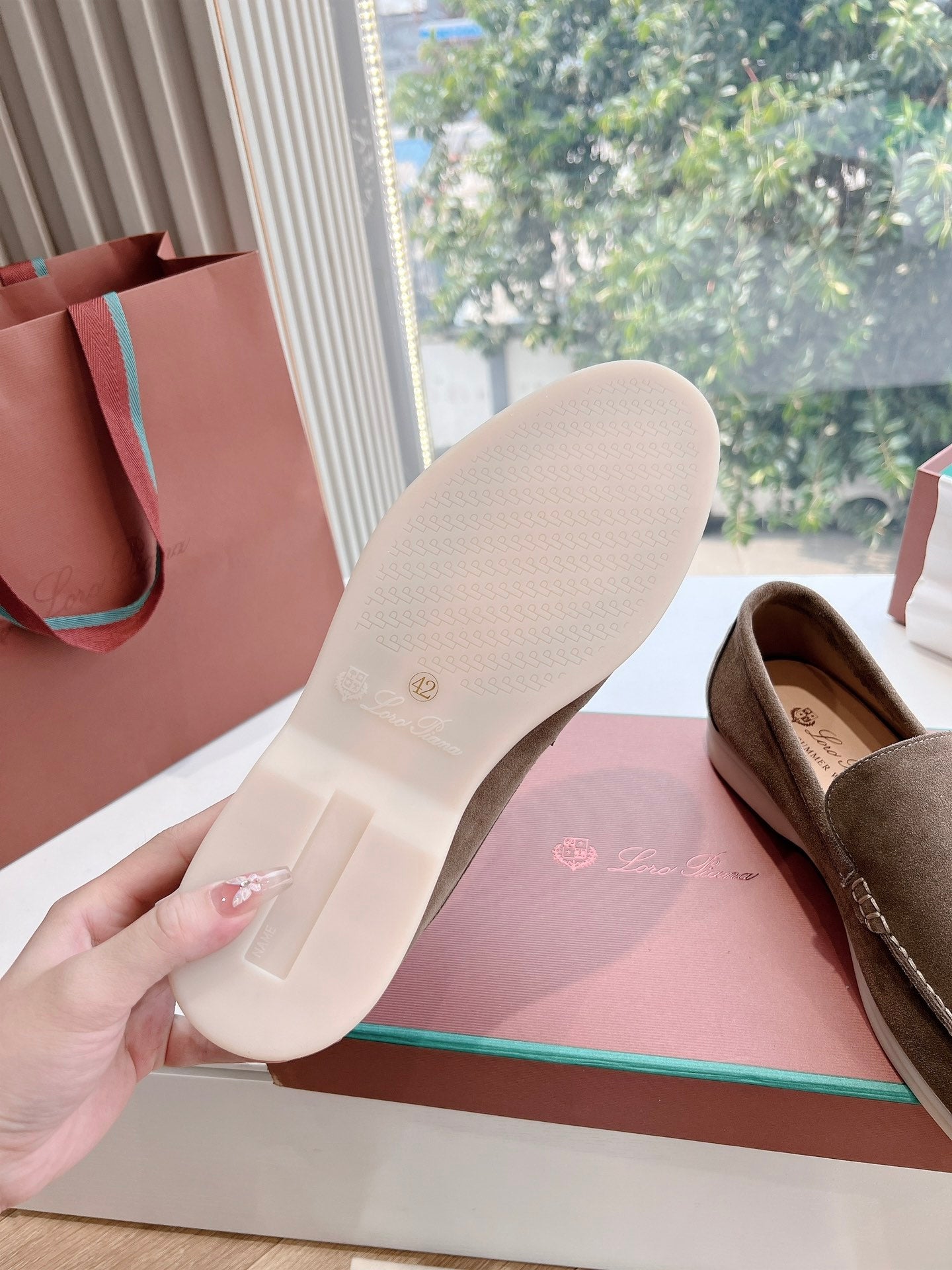 Loro Piana Summer Walk Loafer Suede, Grey Moss