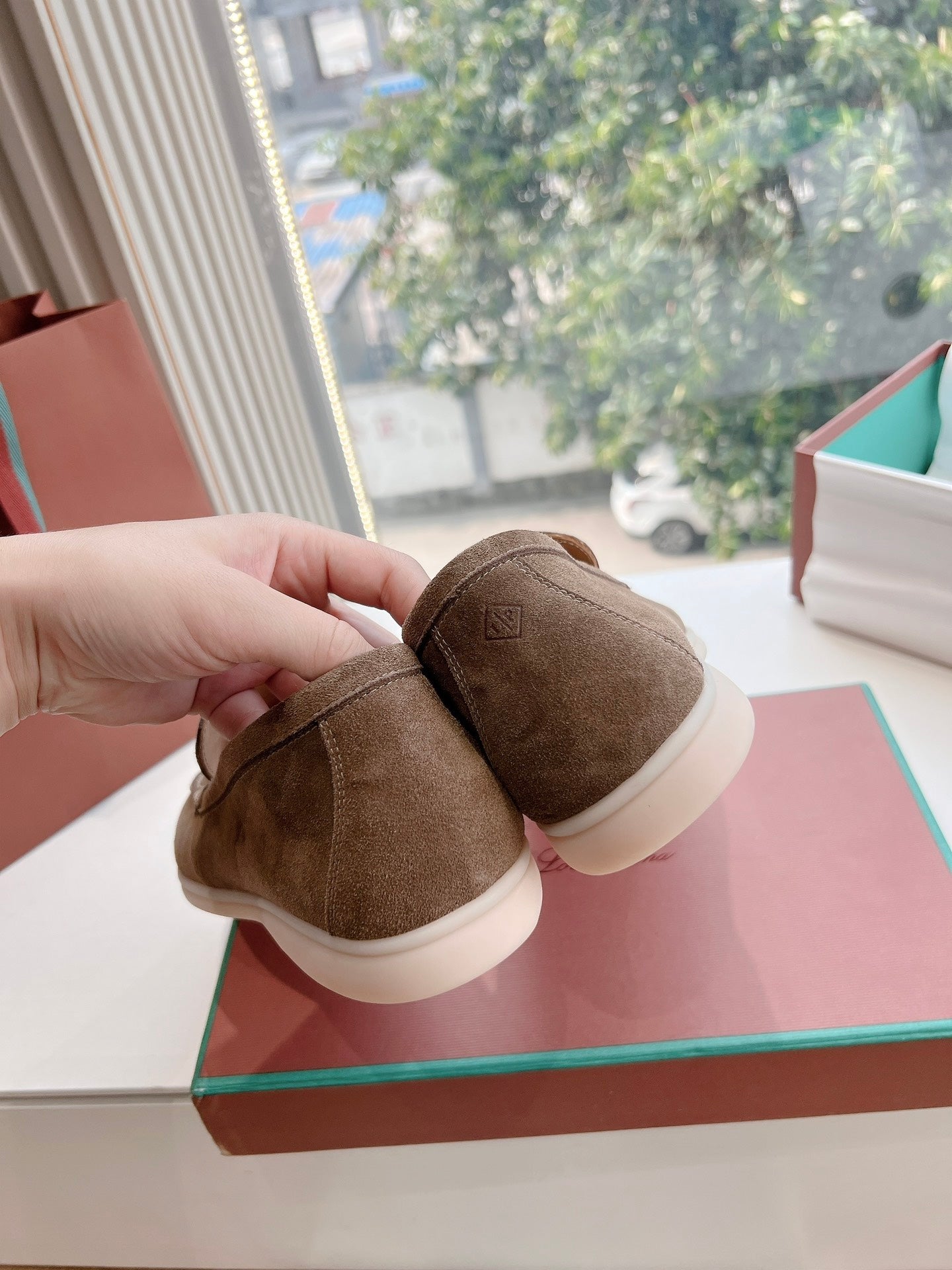 Loro Piana Summer Walk Loafer Suede, Grey Moss