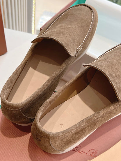 Loro Piana Summer Walk Loafer Suede, Grey Moss