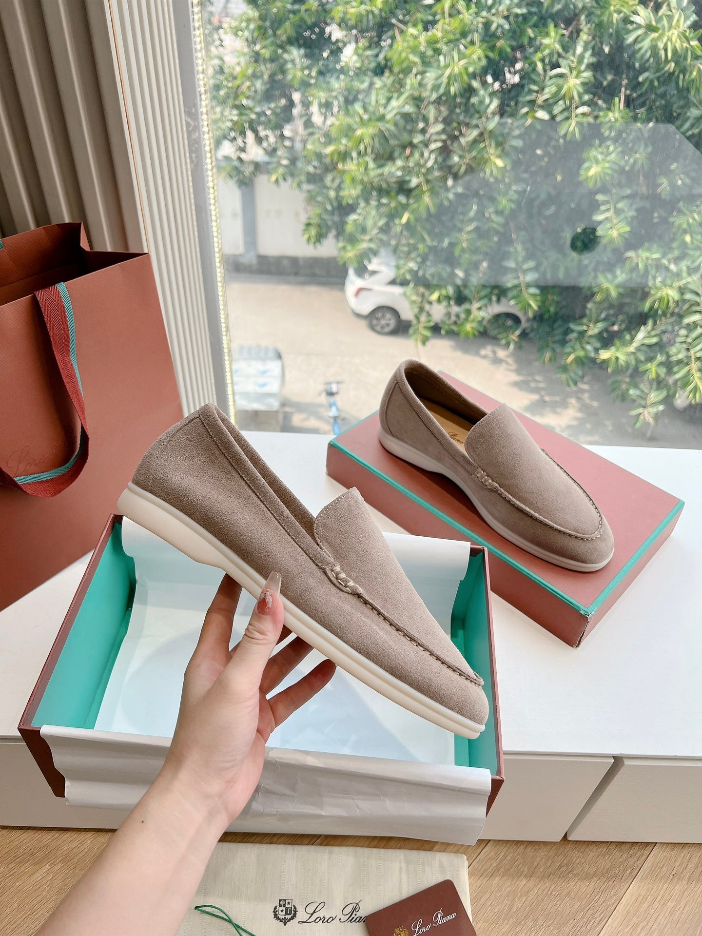 Loro Piana Summer Walk Loafer Suede, Canteen