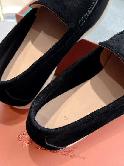 Loro Piana Summer Walk Loafer Suede, Black
