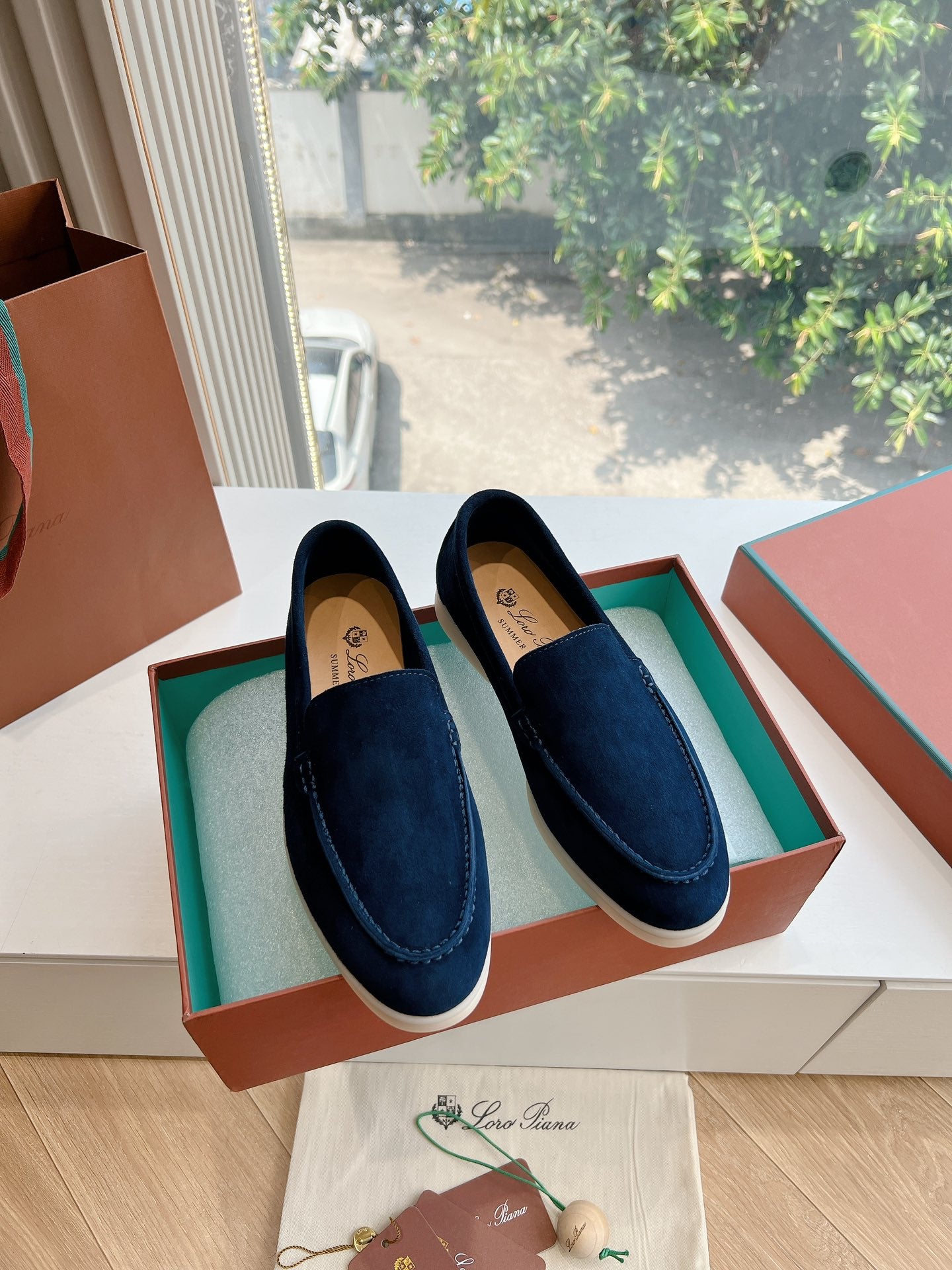 Loro Piana Summer Walk Loafer Suede, Blue