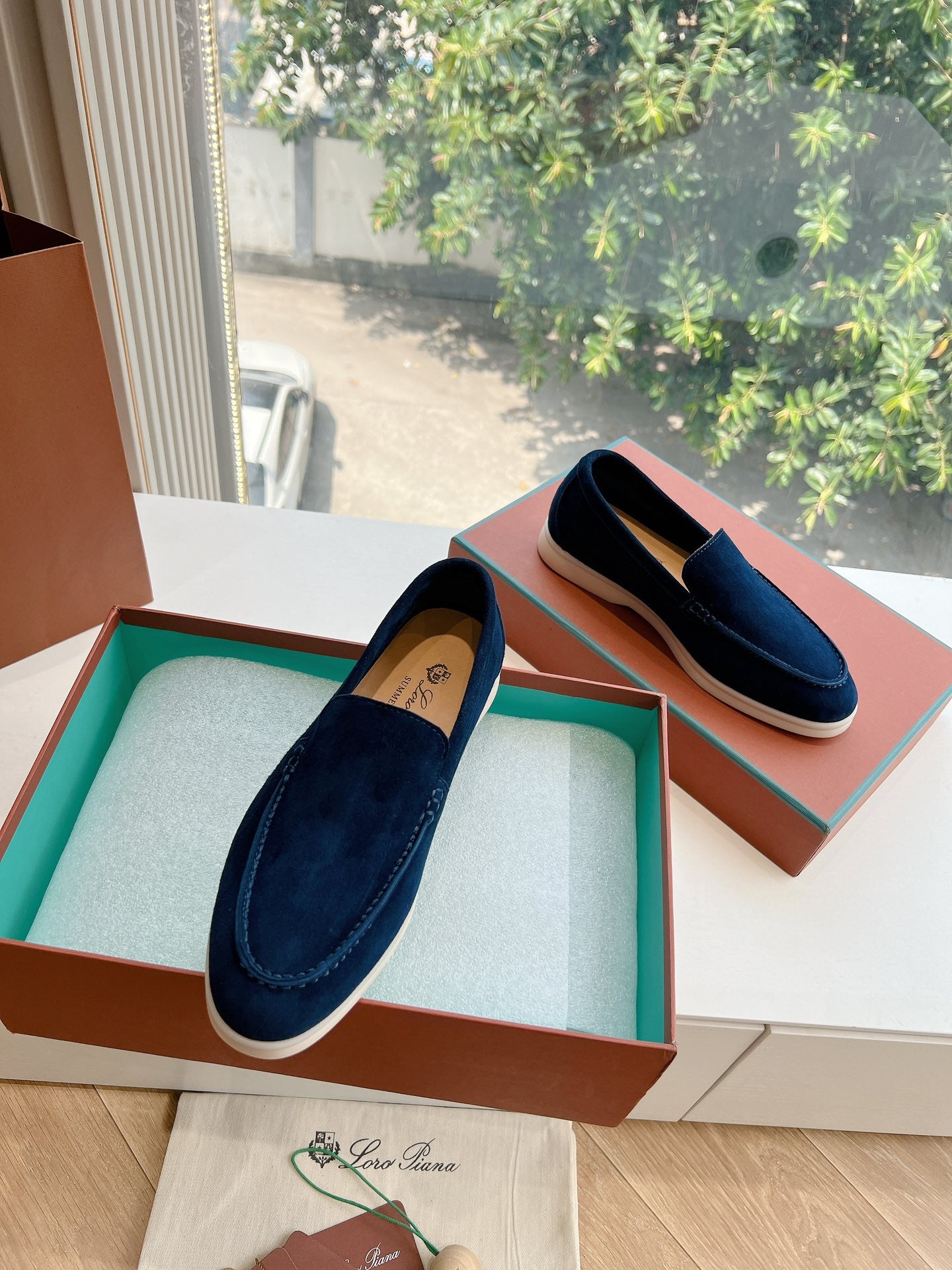 Loro Piana Summer Walk Loafer Suede, Blue