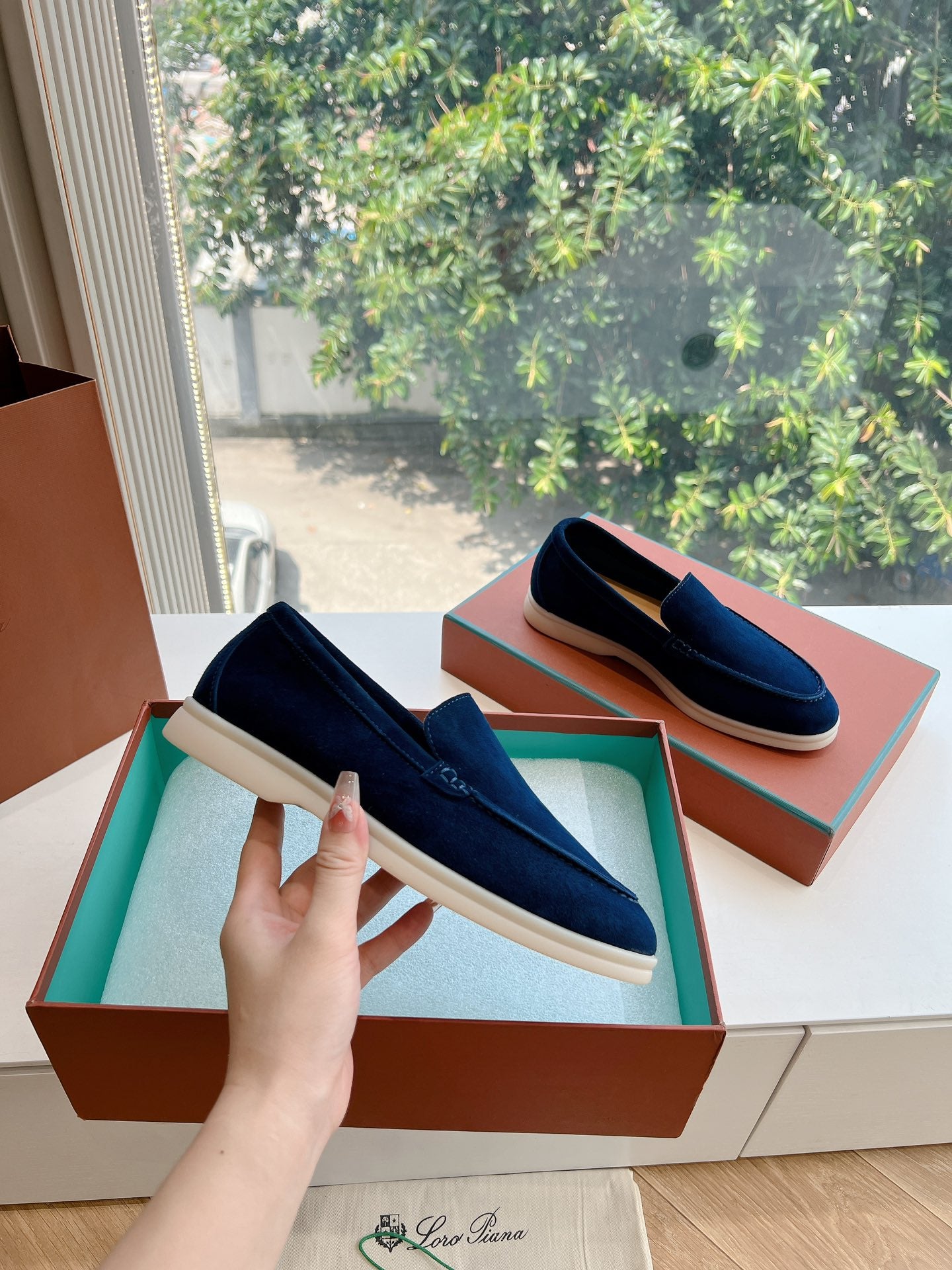 Loro Piana Summer Walk Loafer Suede, Blue