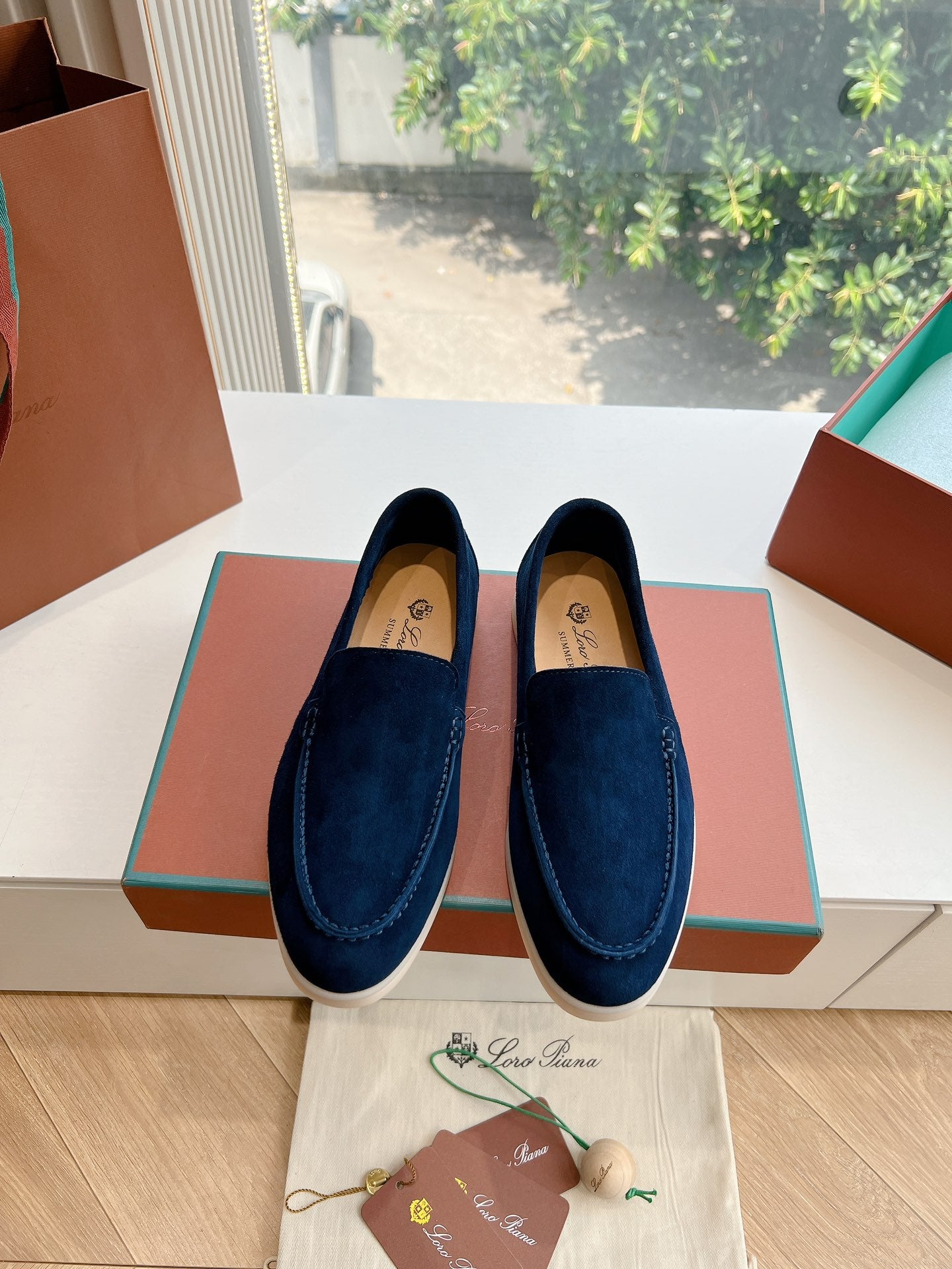 Loro Piana Summer Walk Loafer Suede, Blue