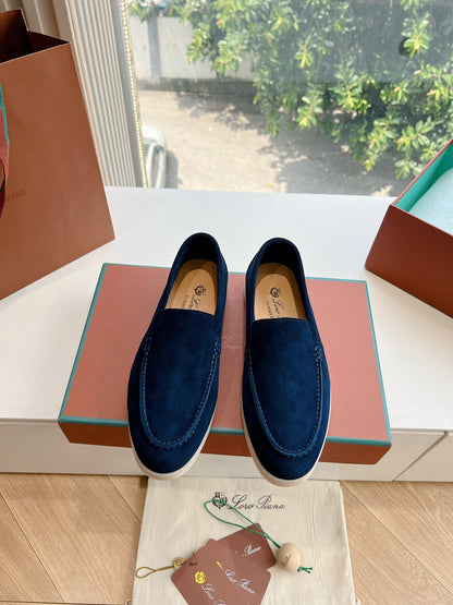 Loro Piana Summer Walk Loafer Suede, Blue
