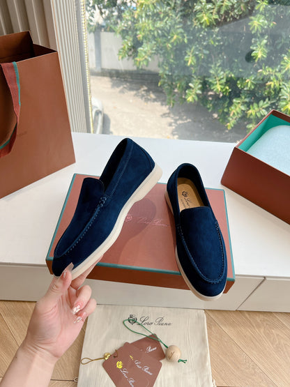 Loro Piana Summer Walk Loafer Suede, Blue