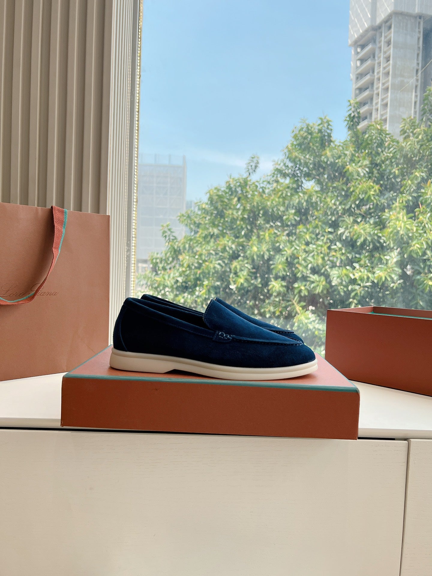 Loro Piana Summer Walk Loafer Suede, Blue