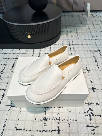 The Row Canal Loafer in Leather, Off-White