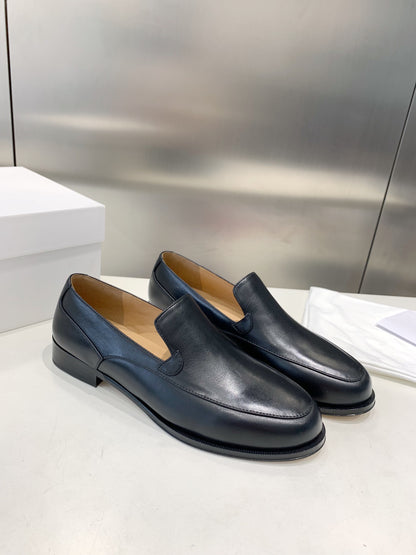 The Row Enzo Loafers, Black