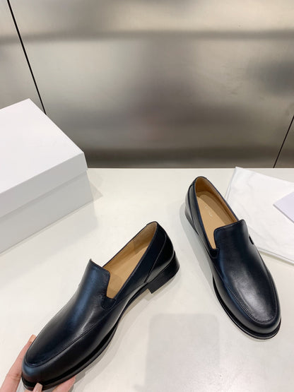 The Row Enzo Loafers, Black