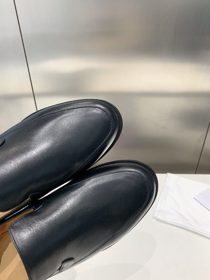 The Row Enzo Loafers, Black