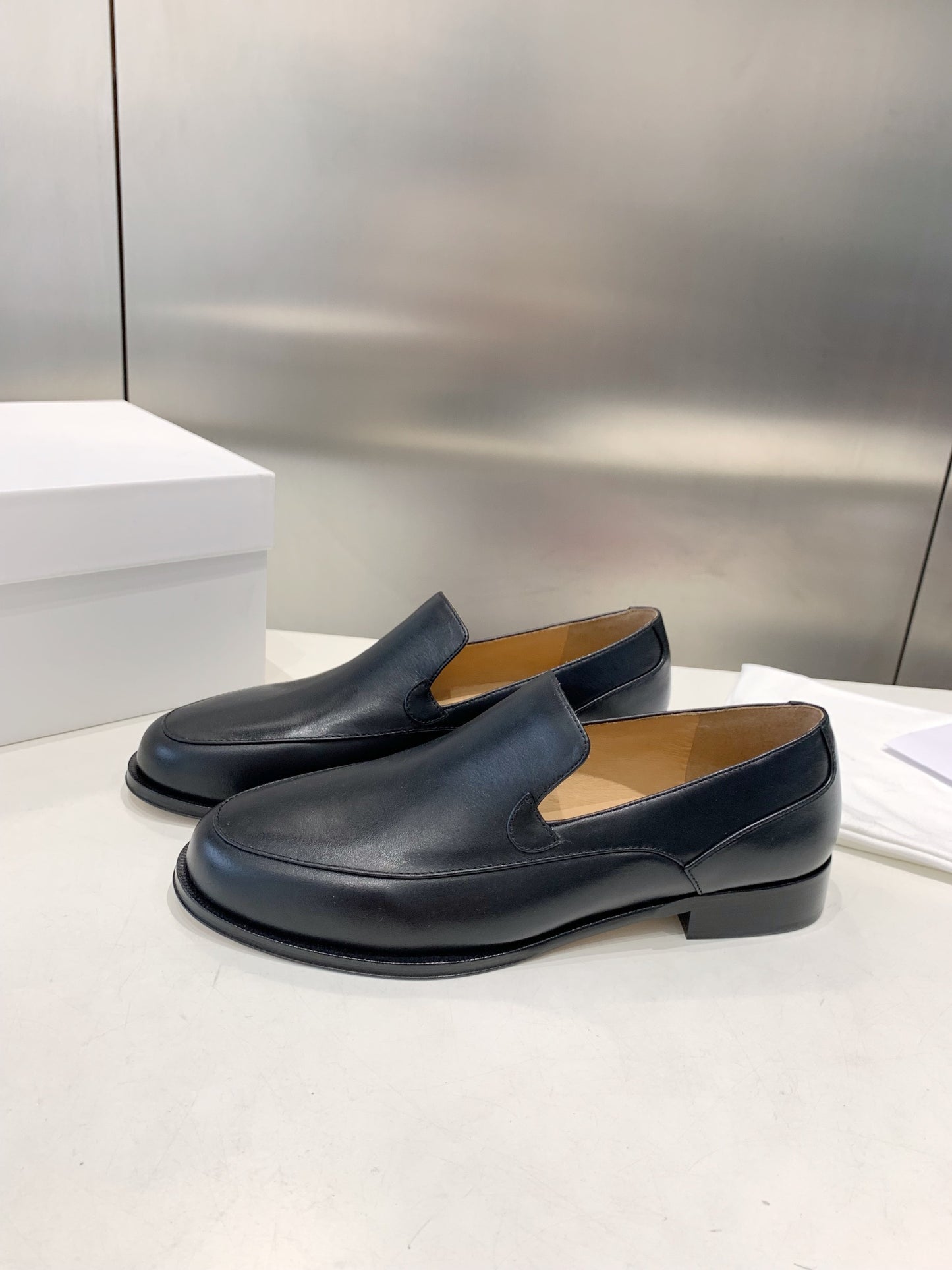 The Row Enzo Loafers, Black