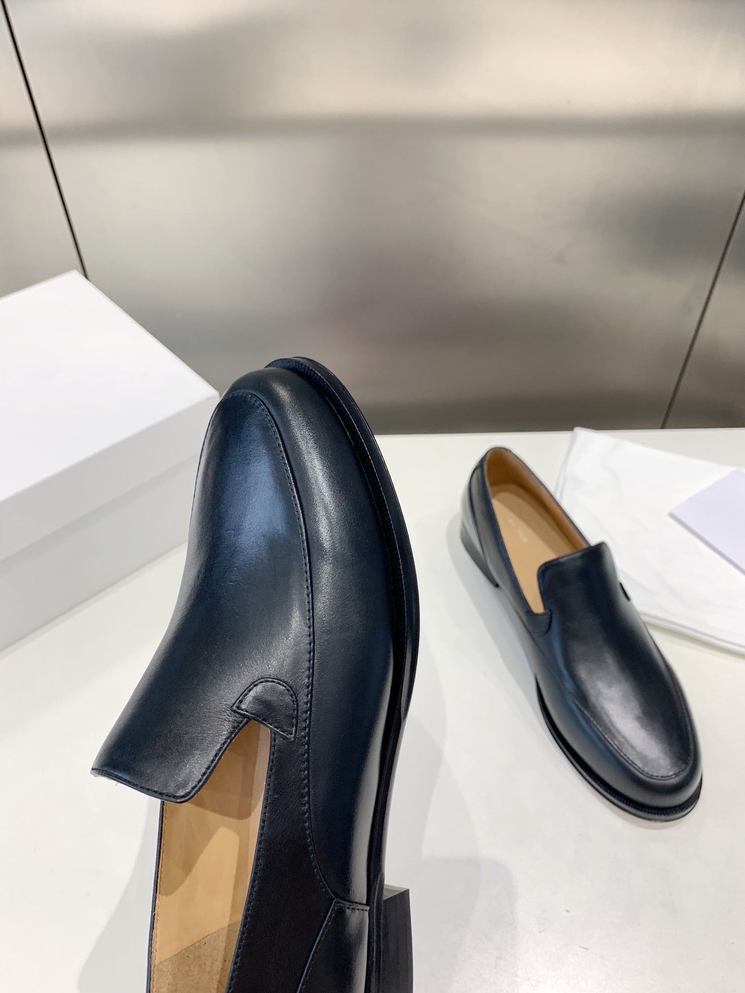 The Row Enzo Loafers, Black