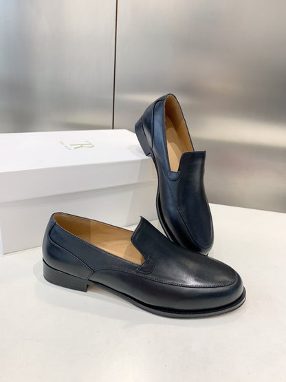 The Row Enzo Loafers, Black