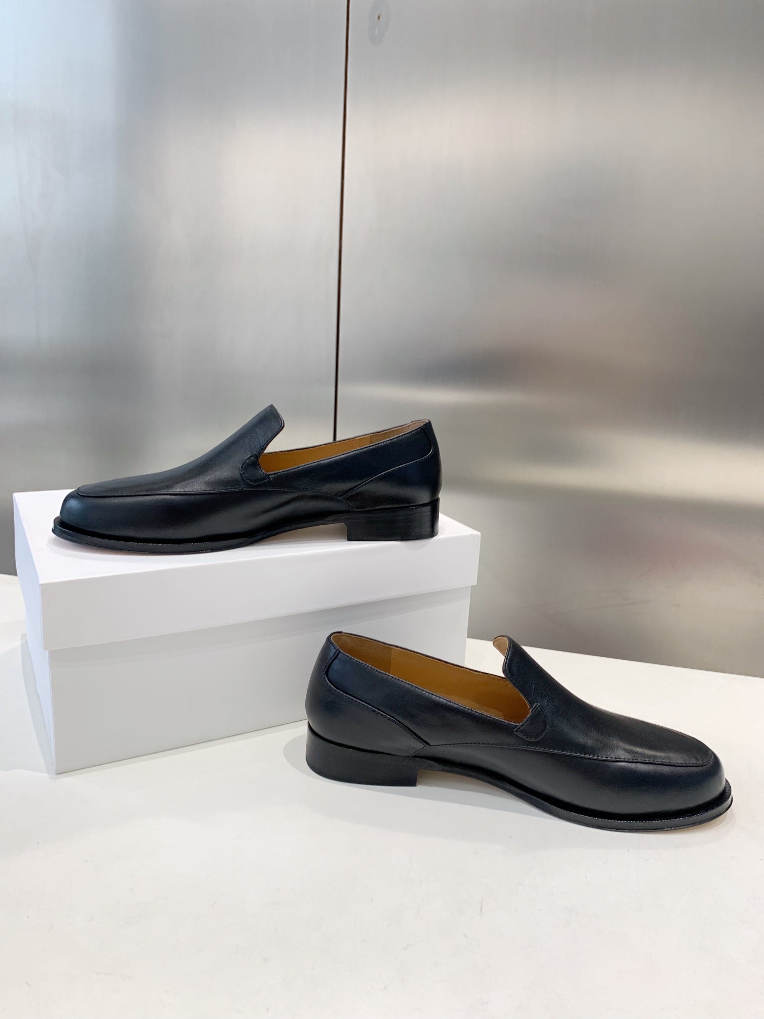 The Row Enzo Loafers, Black