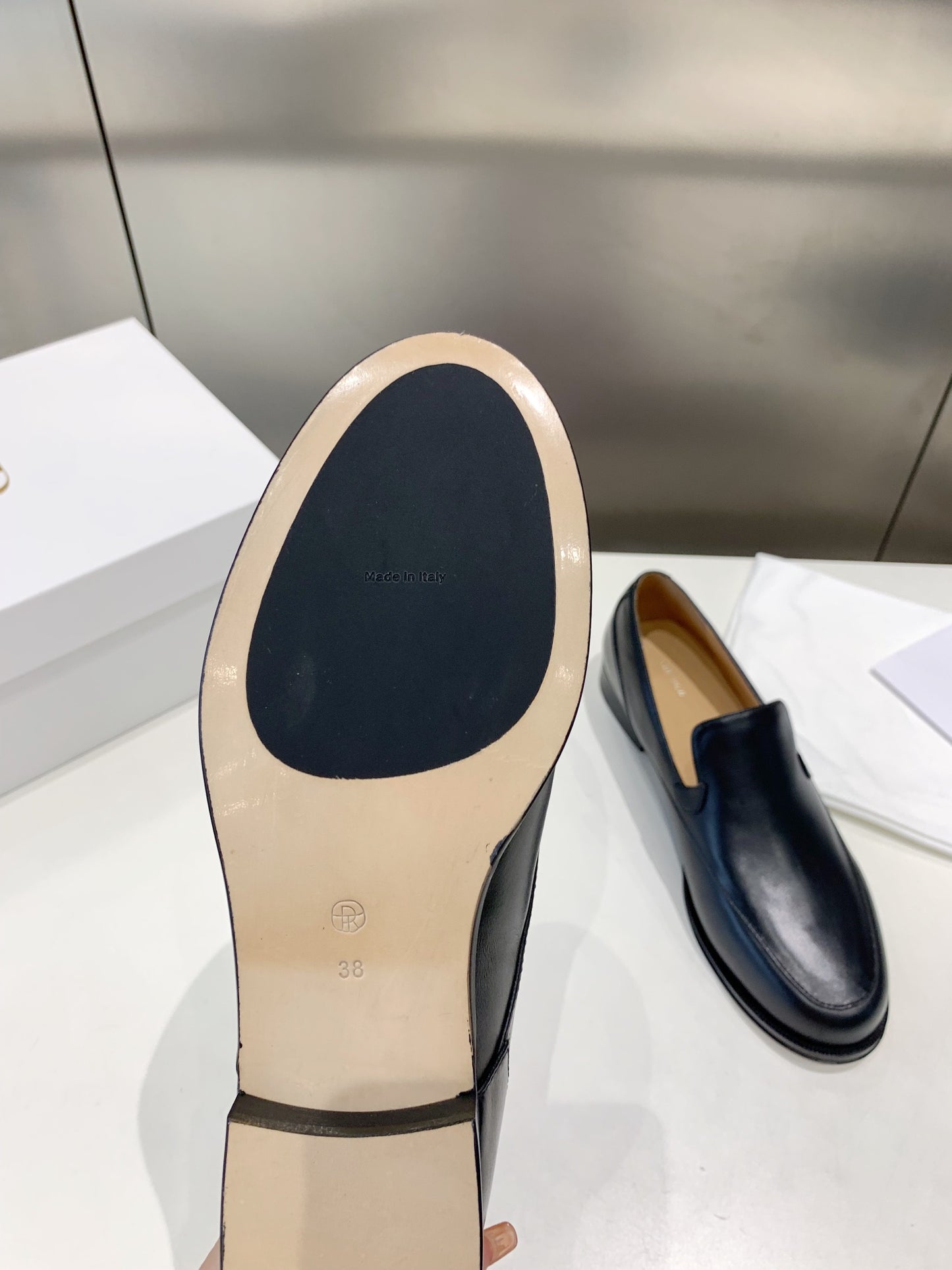 The Row Enzo Loafers, Black