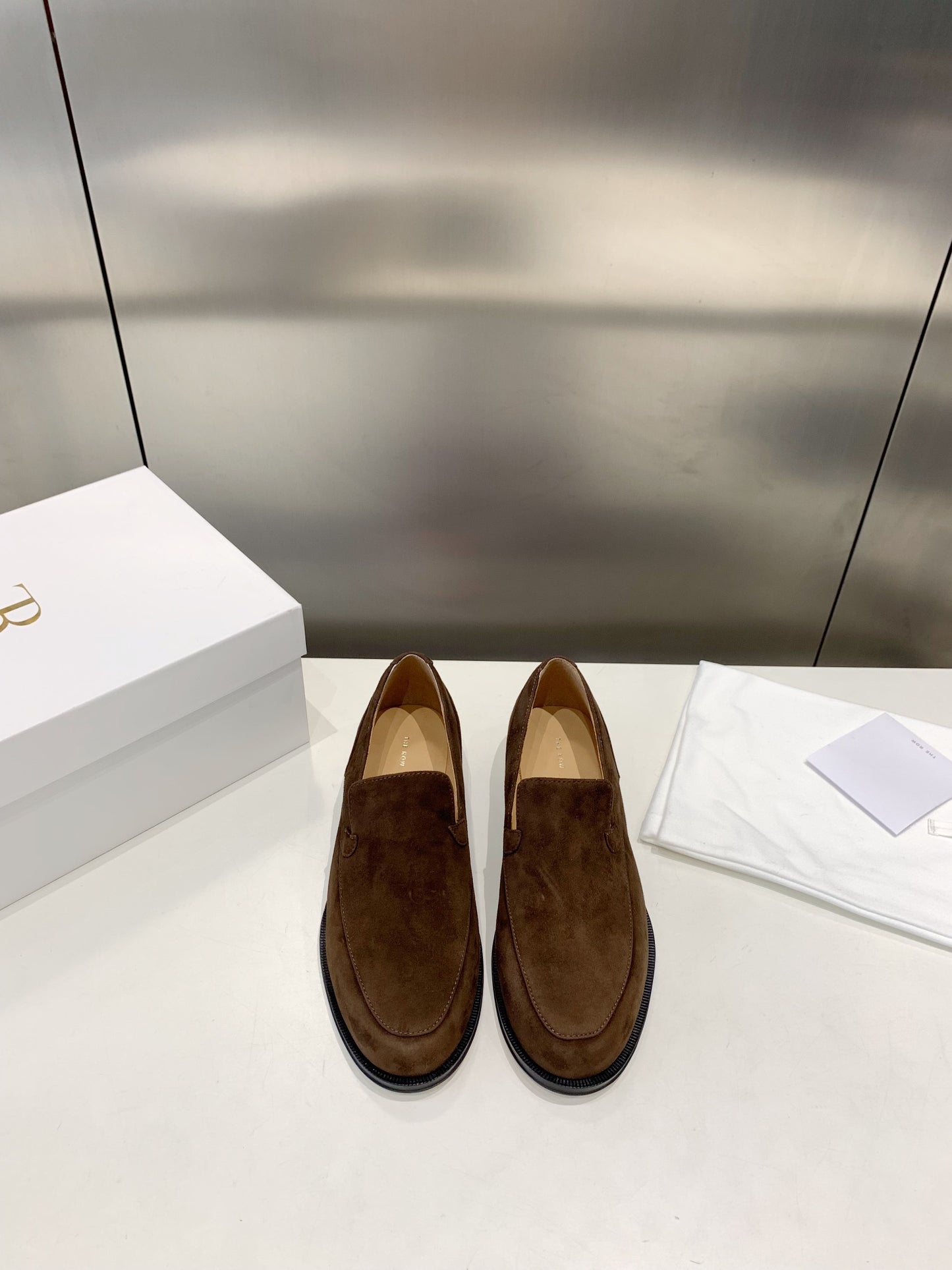 The Row Suede moccasin, Brown