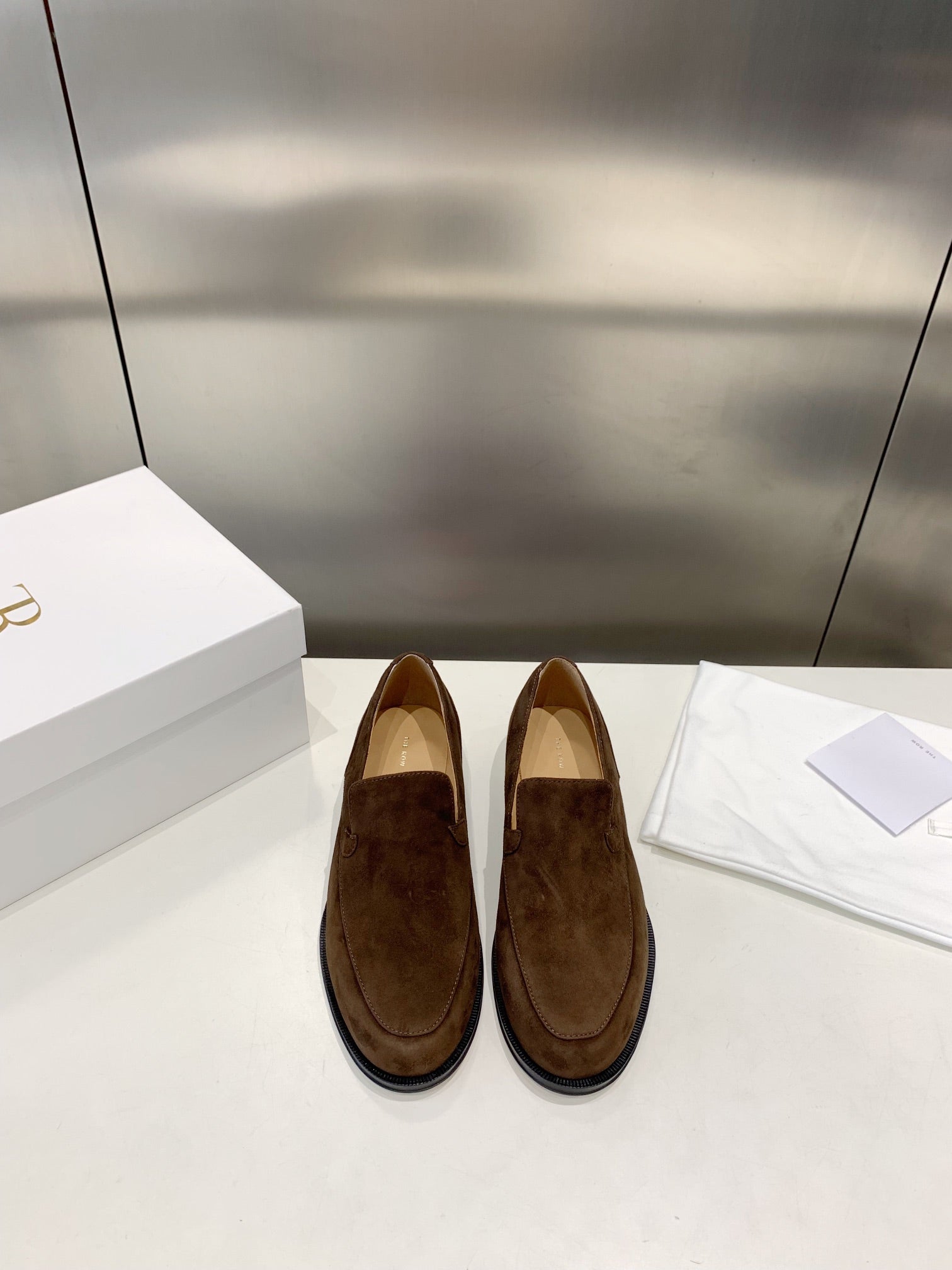 The Row Suede moccasin, Brown