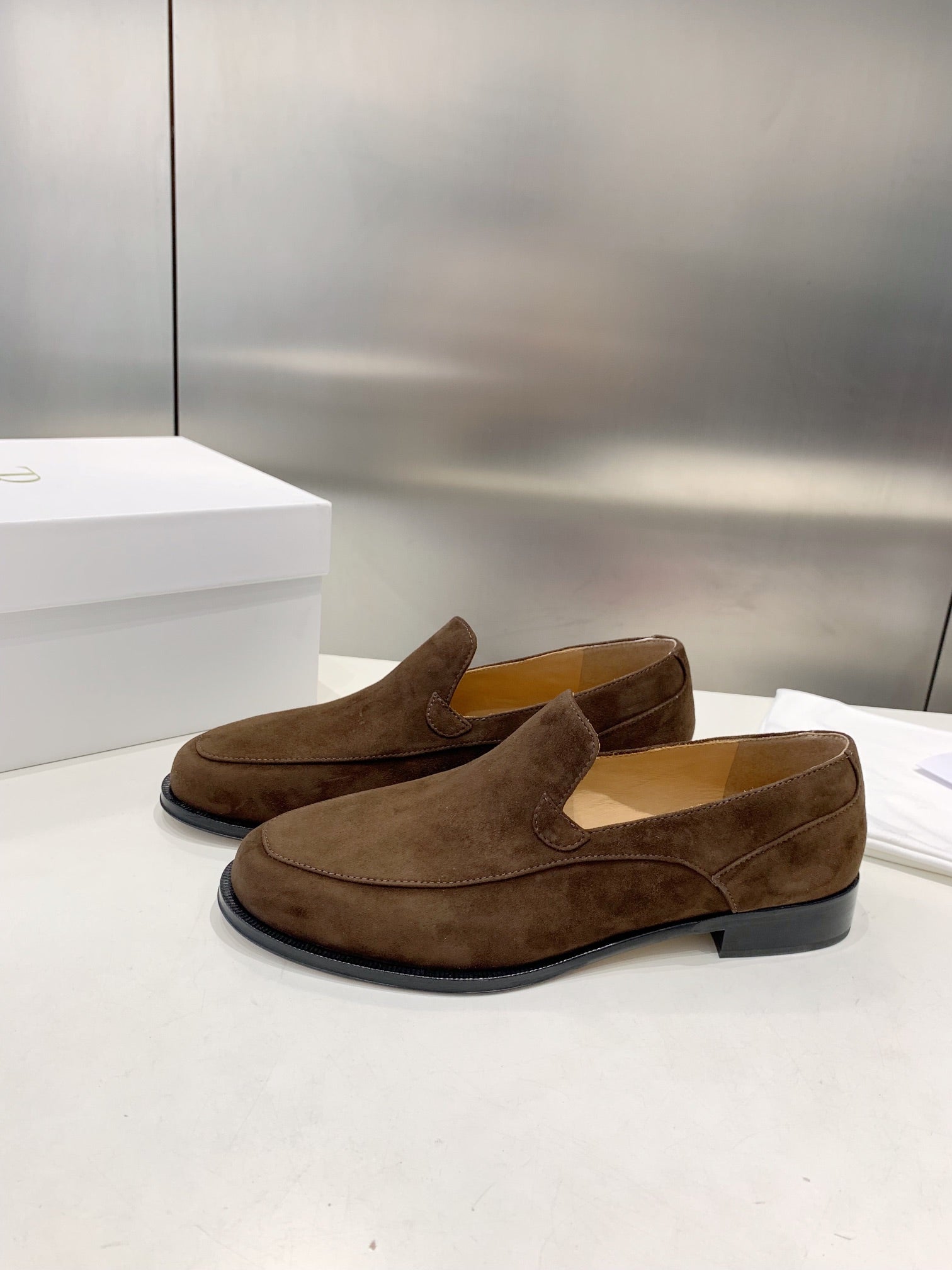 The Row Suede moccasin, Brown