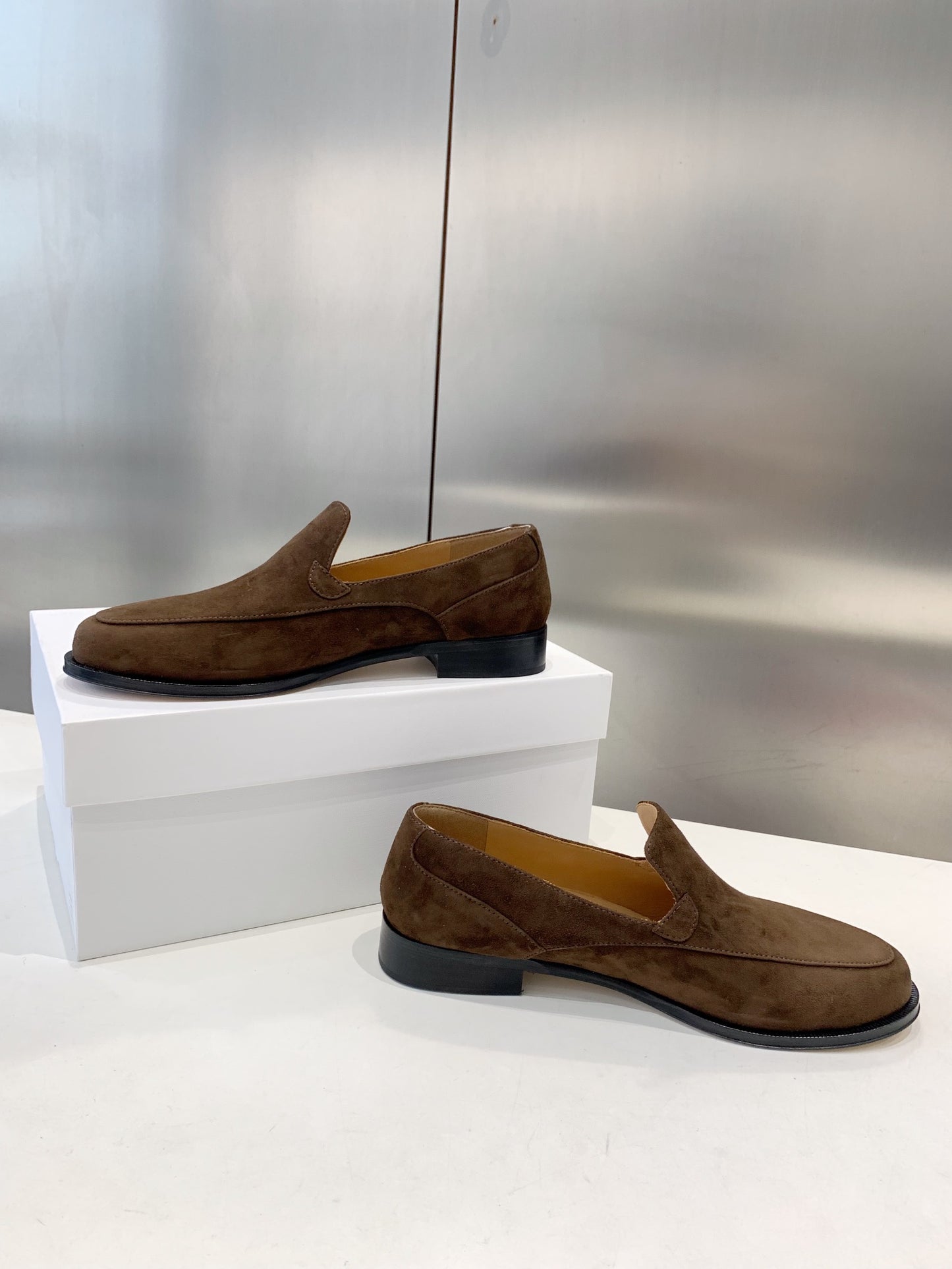 The Row Suede moccasin, Brown