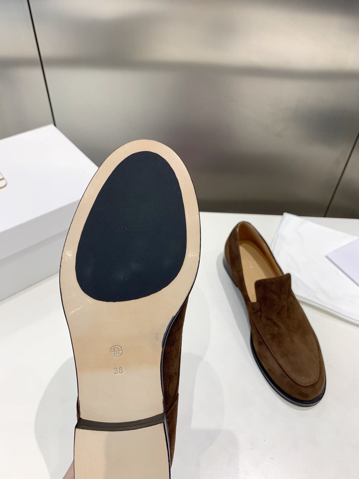 The Row Suede moccasin, Brown