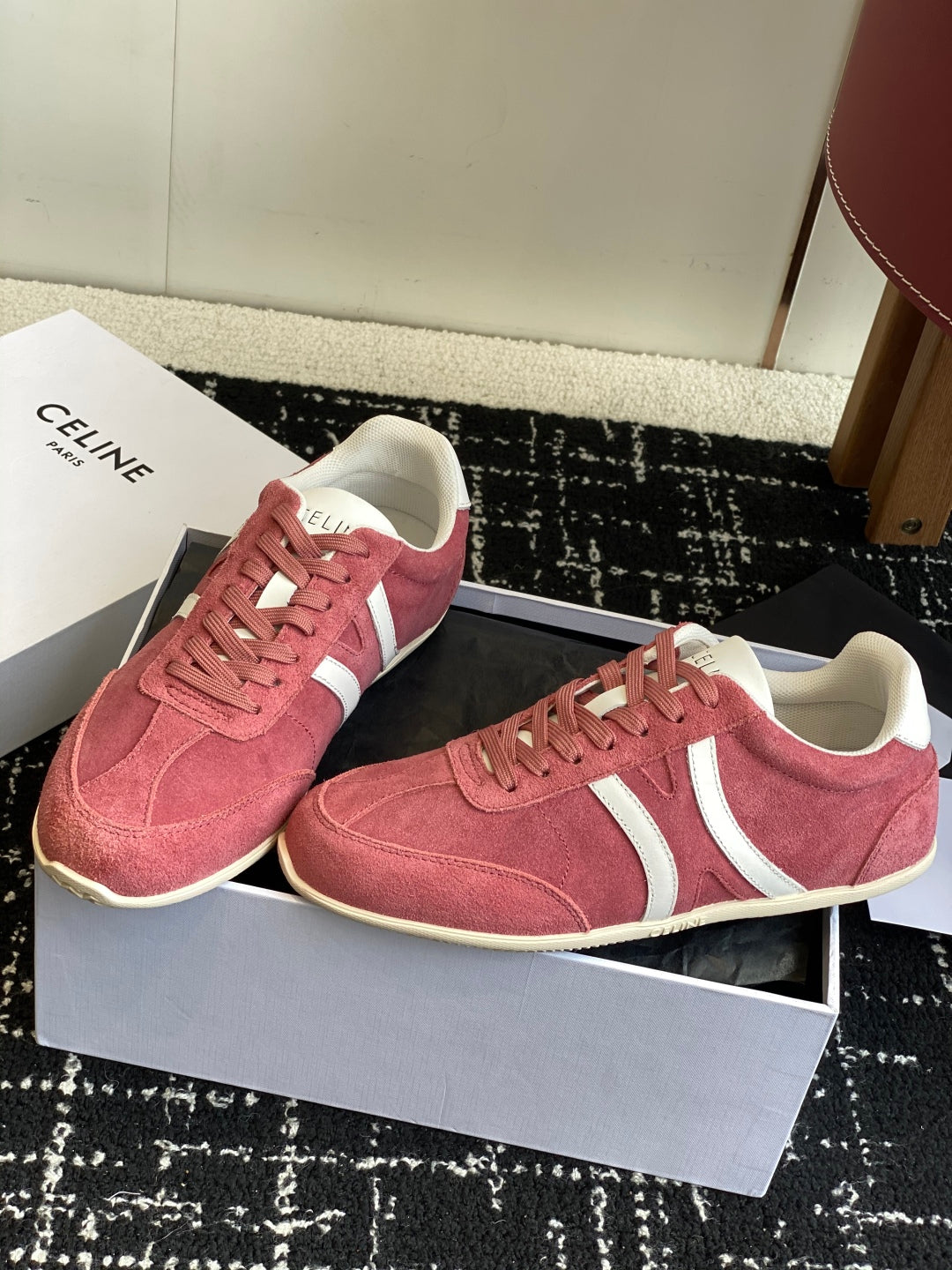 CELINE JOGGER LOW LACE-UP SNEAKER, Pink