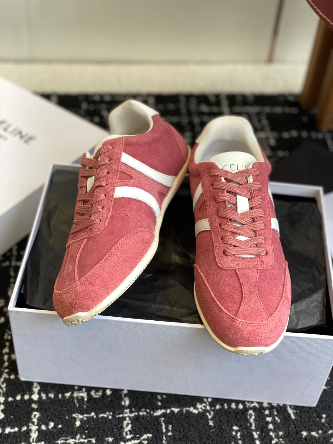 CELINE JOGGER LOW LACE-UP SNEAKER, Pink