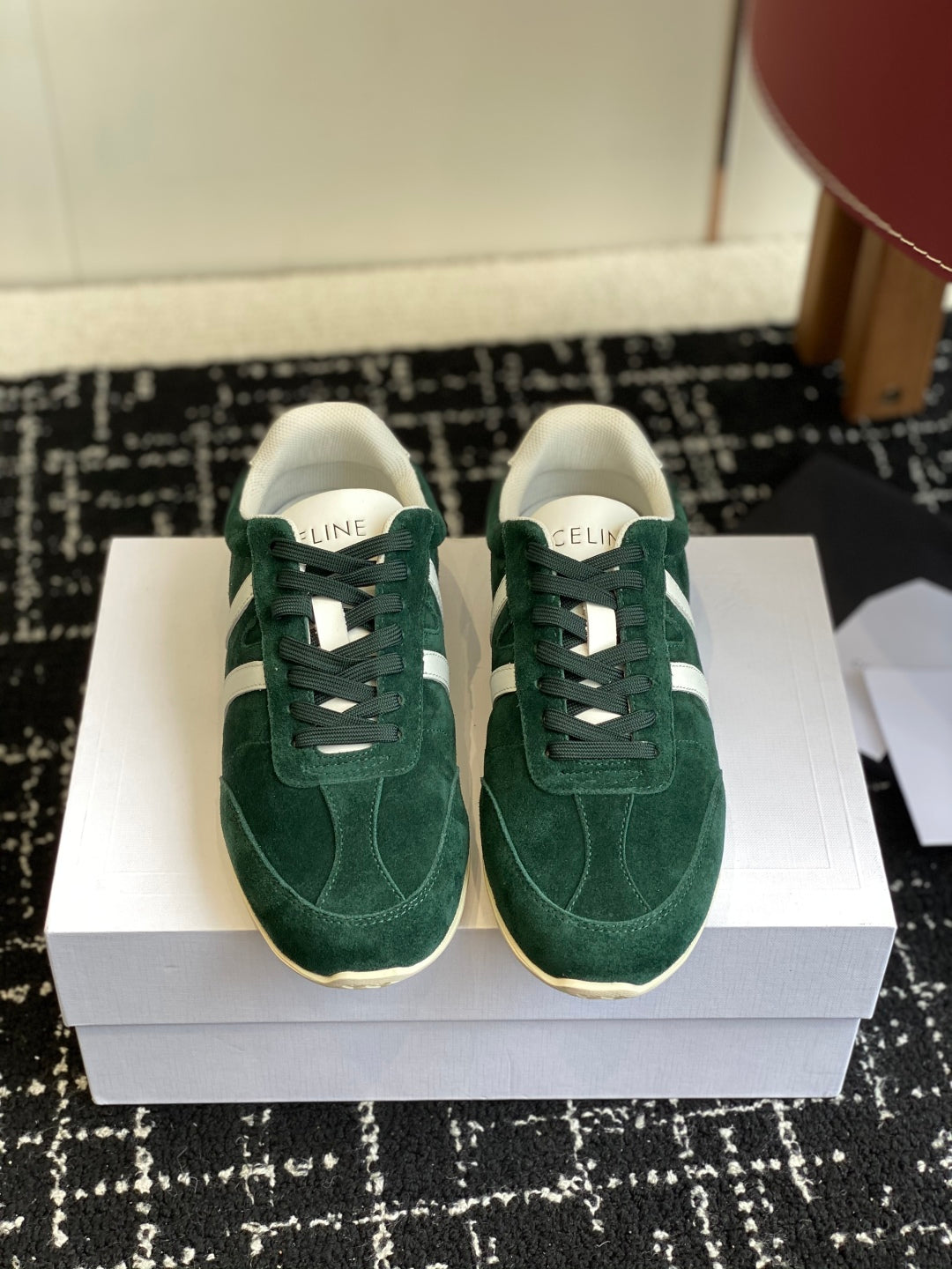 CELINE JOGGER LOW LACE-UP SNEAKER, Green