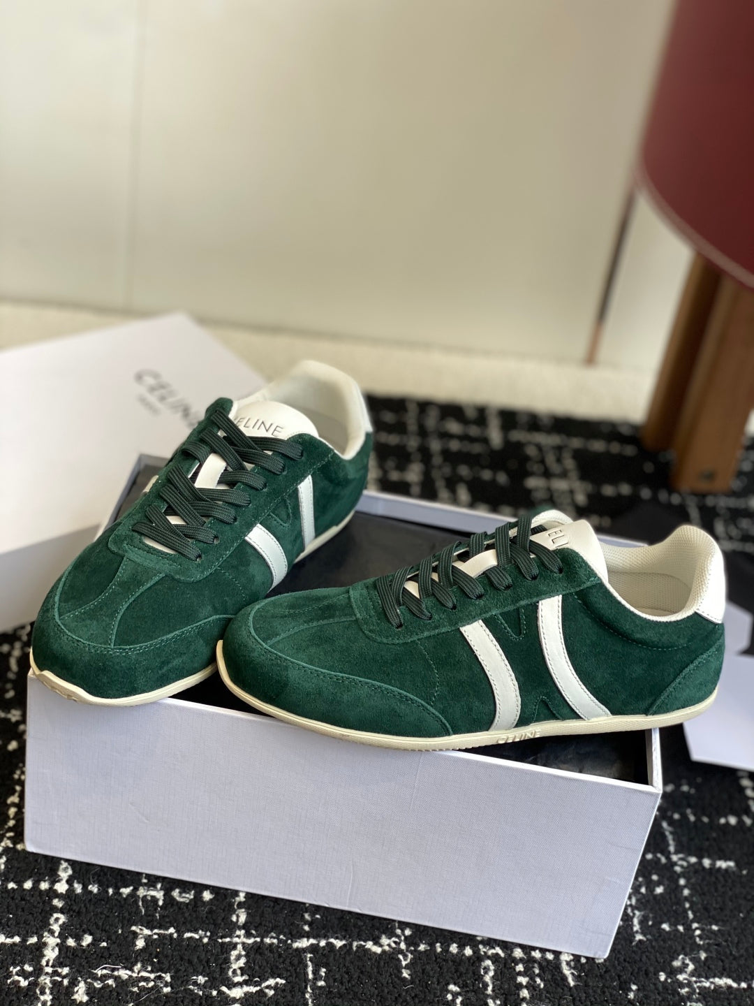 CELINE JOGGER LOW LACE-UP SNEAKER, Green