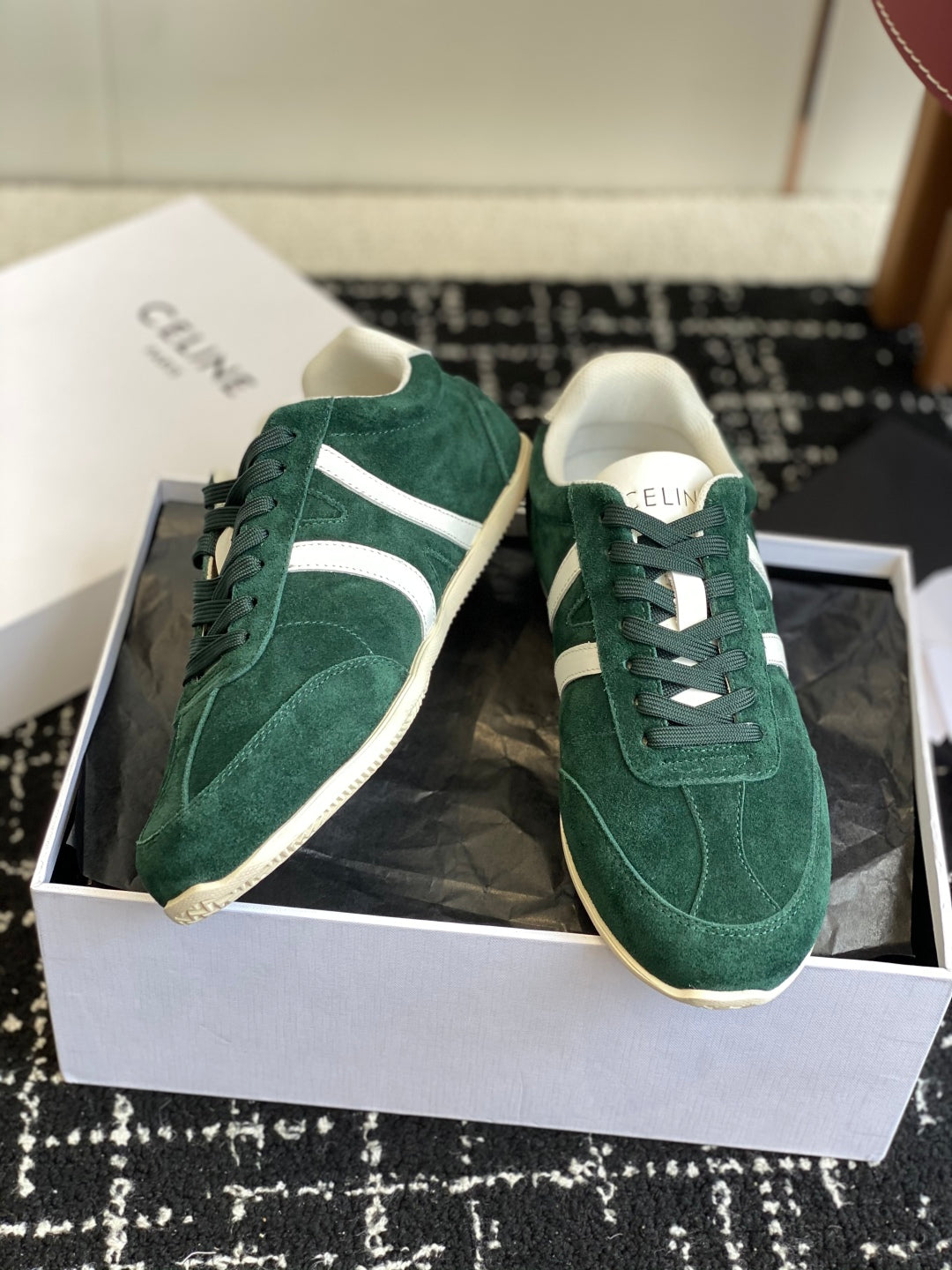 CELINE JOGGER LOW LACE-UP SNEAKER, Green