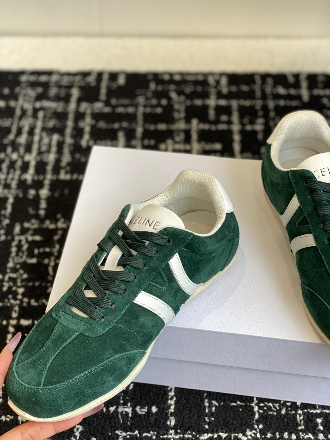 CELINE JOGGER LOW LACE-UP SNEAKER, Green