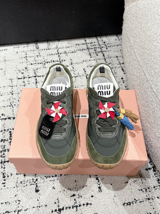 Miu Miu Tyre Trainer, Forest Green