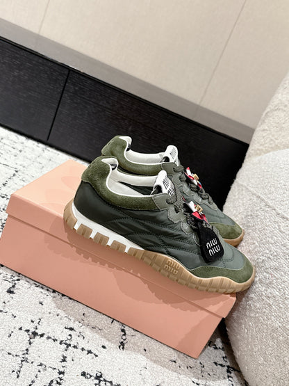 Miu Miu Tyre Trainer, Forest Green