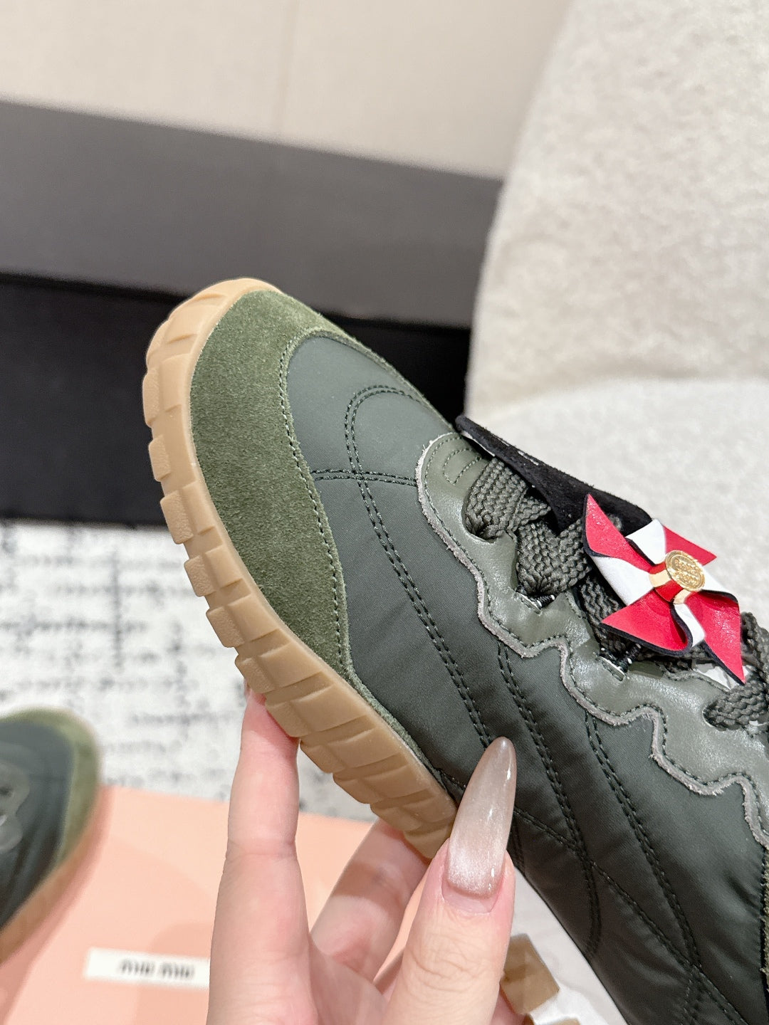 Miu Miu Tyre Trainer, Forest Green