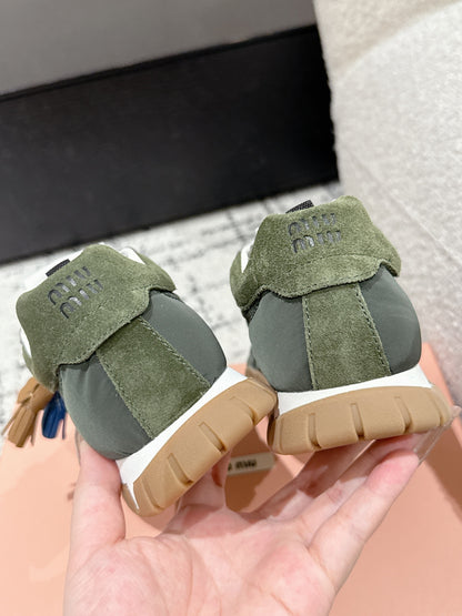 Miu Miu Tyre Trainer, Forest Green