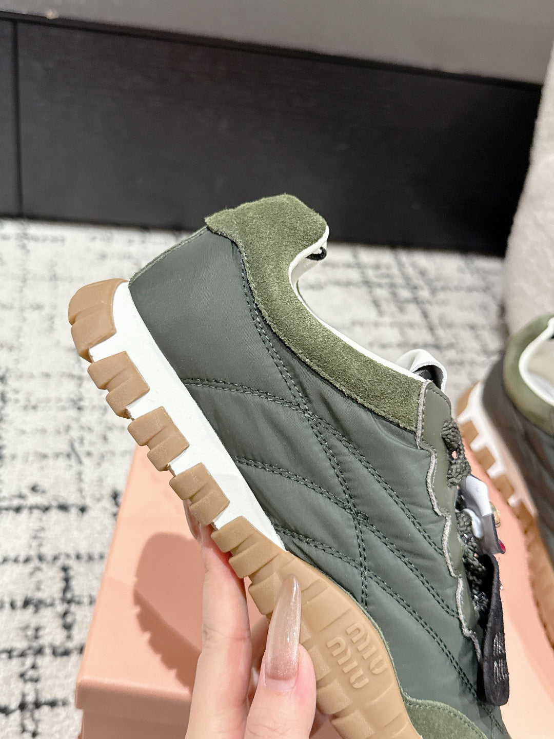 Miu Miu Tyre Trainer, Forest Green