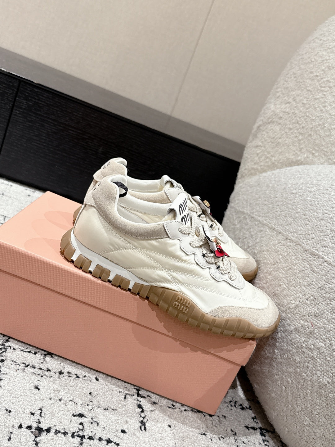 Miu Miu Tyre Trainer, Beige