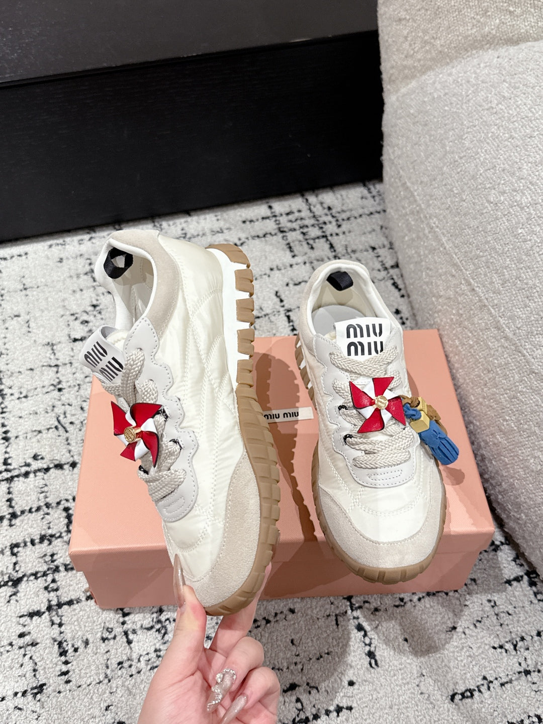 Miu Miu Tyre Trainer, Beige