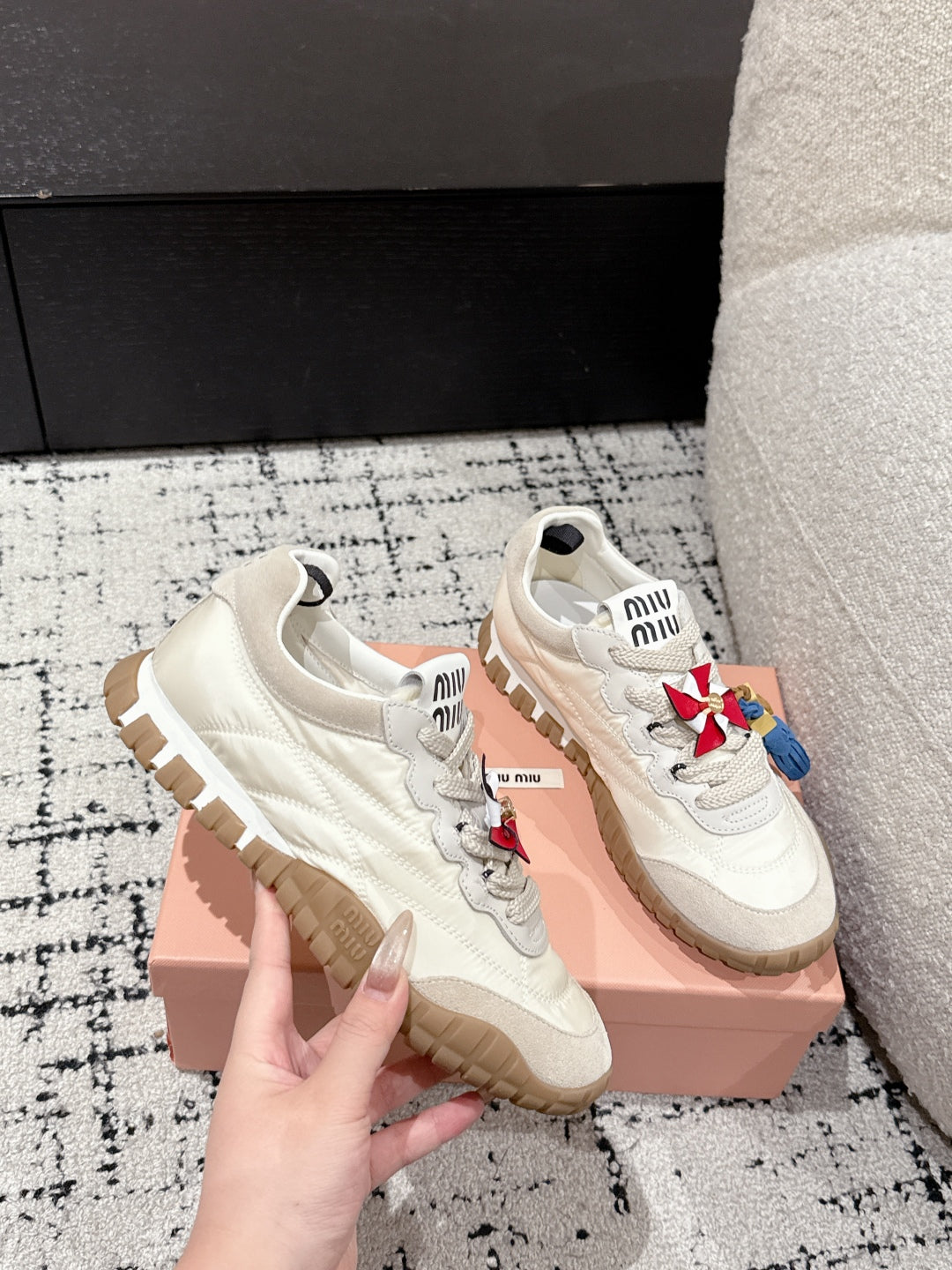 Miu Miu Tyre Trainer, Beige