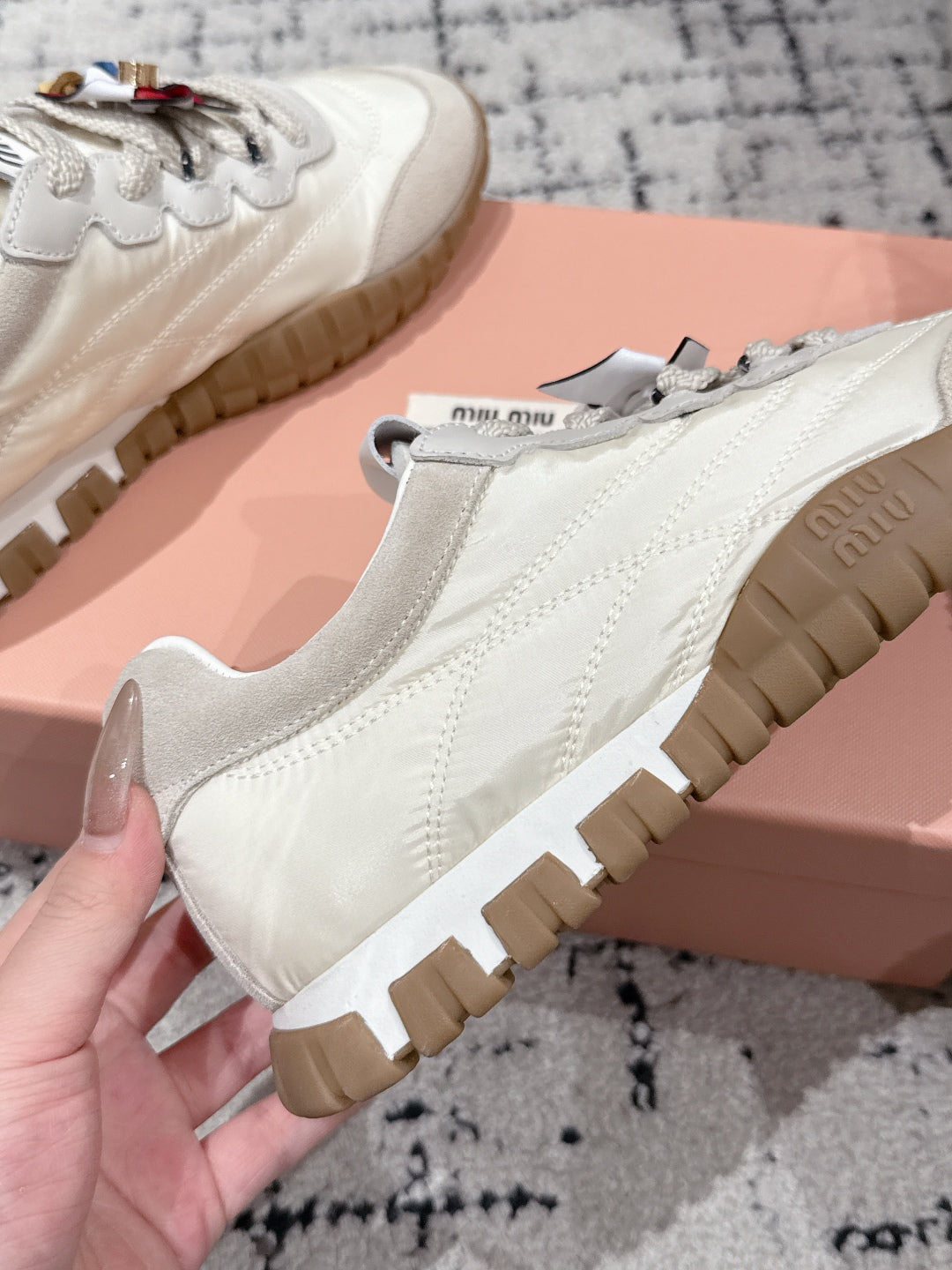 Miu Miu Tyre Trainer, Beige