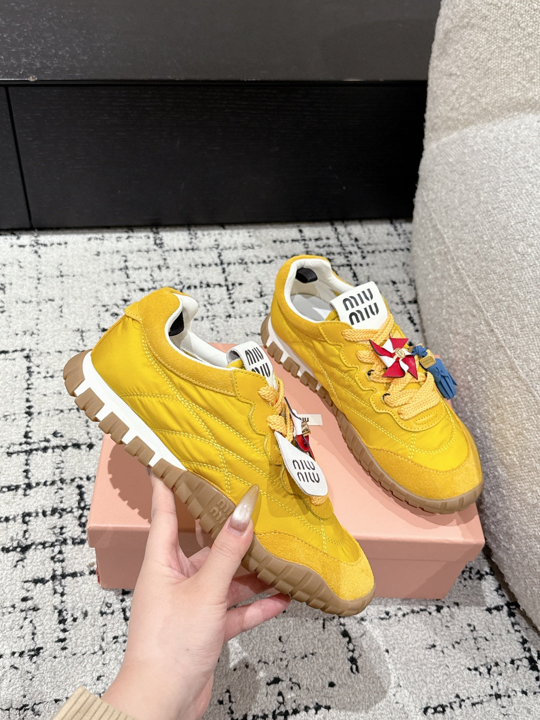 Miu Miu Tyre Trainer, Canary yellow