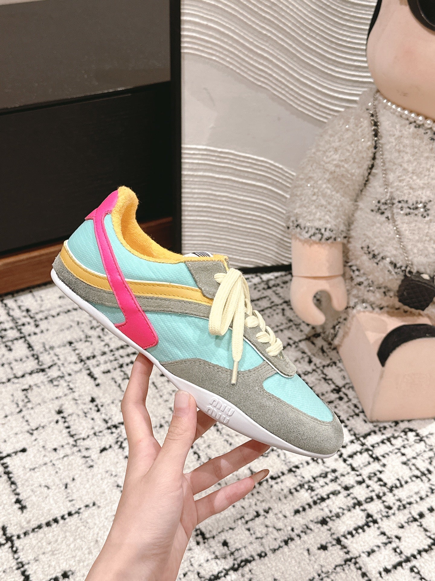 Miu Miu Gymnasium Sneakers, Mint